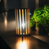 Modern Wooden Slatted Table Lamp | Warm Ambient Lighting